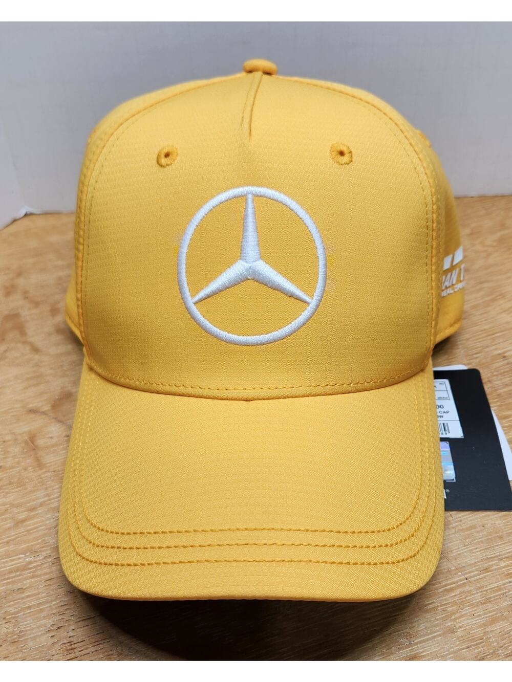 Mercedes AMG Petronas Hat Cap Yellow Back Lewis Hamilton Abu Dhabi Formula 1